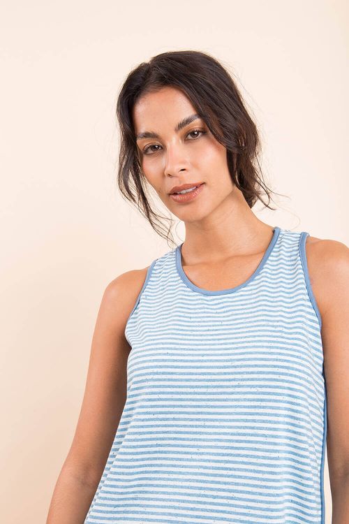 Camisola Vivo Listras Azul