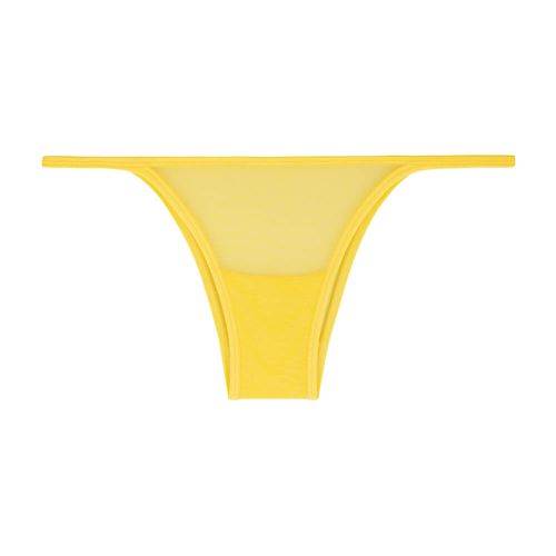 Calcinha Tanga Tule Amarelo