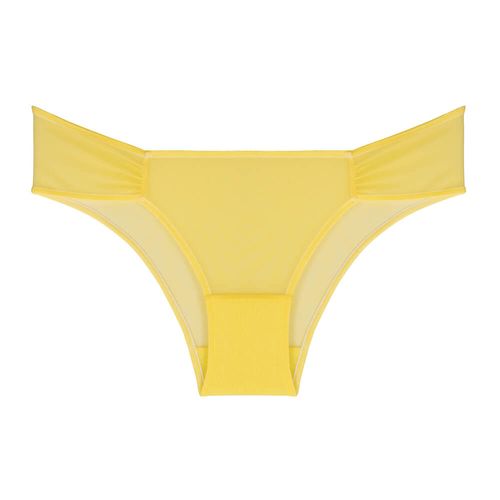 Calcinha Média Tule Amarelo