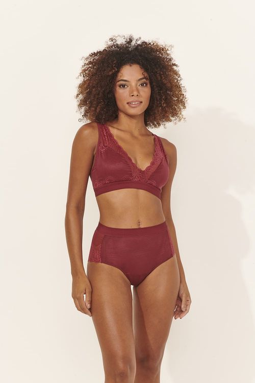 CALCINHA BOXER ELÁSTICO CÓS TULE RENDADO SENSUALE