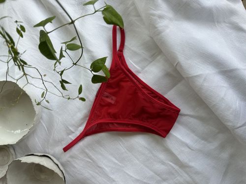 Calcinha Tanga Tule Vermelho