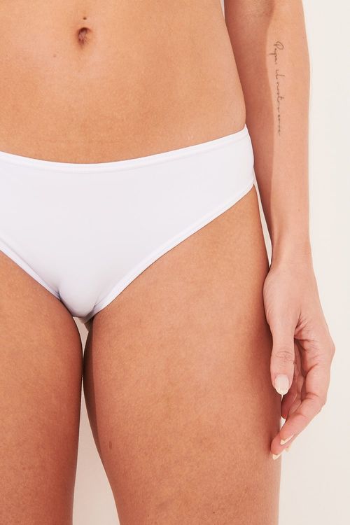 Calcinha Média Poliamida Esporte Branco