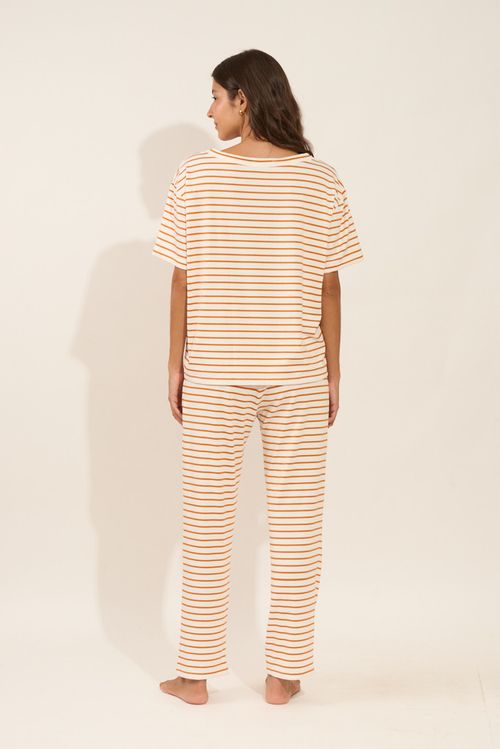 Conjunto Longo Tshirt Listras Sol/Off