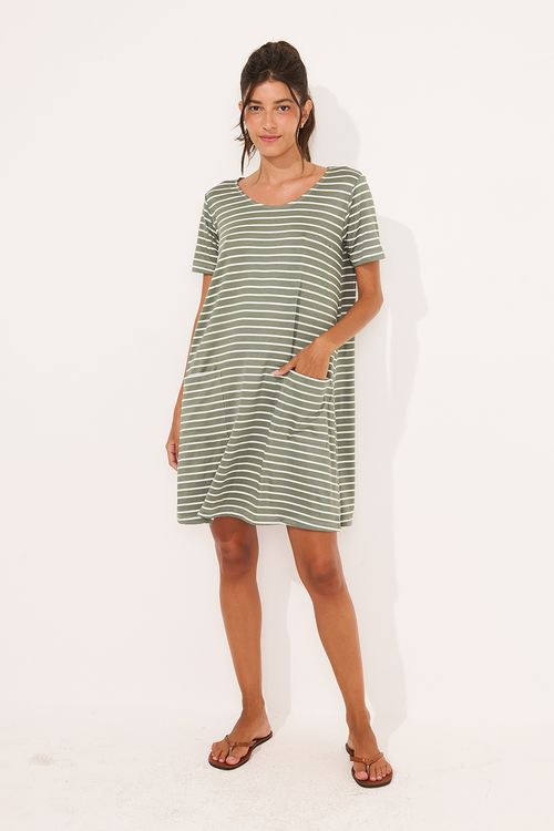 CAMISOLA CONFORTO LISTRAS VERDE ALQUIMIA/OFF