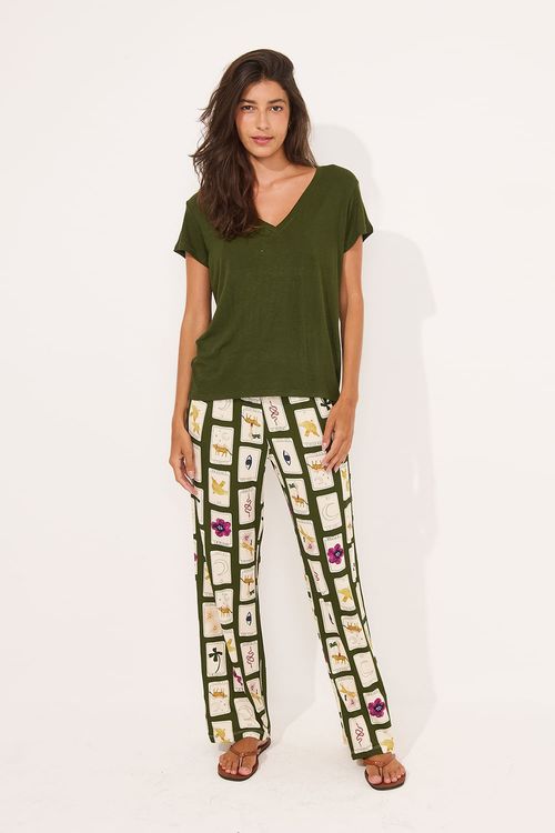 Calça Cós Alto Tarot Verde