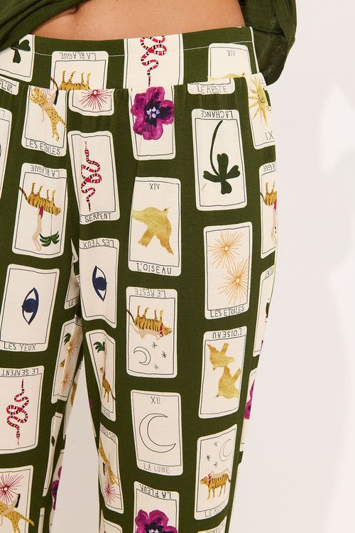 Calça Cós Alto Tarot Verde