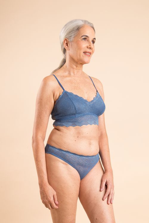 SUTIÃ TOP TULE/RENDA AZUL SERENO