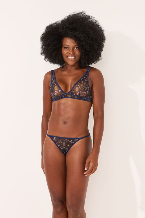 Calcinha Fio Mini Jardim Tule