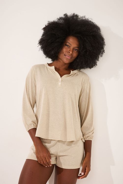 Pijama Lica Tricot Soft Trigo
