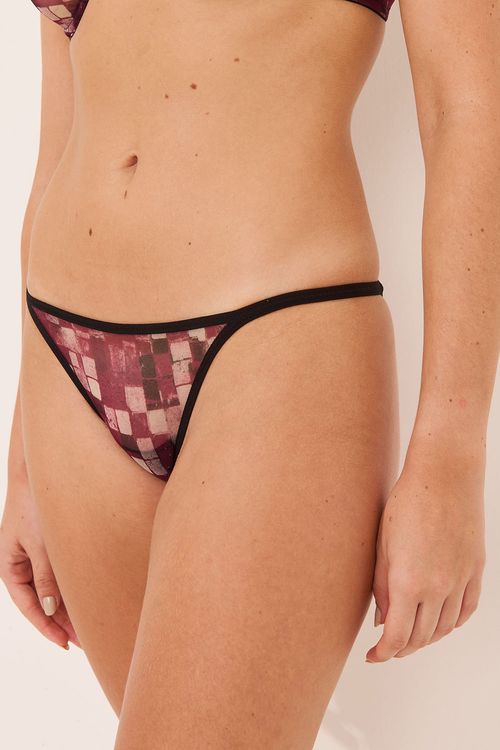Calcinha Tanga Mosaico Tule