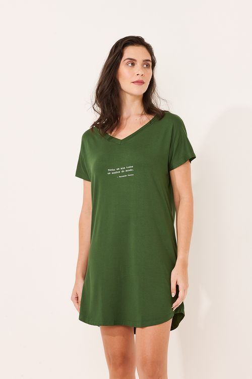 Camisola Camisetão "Tenho Em Mim" Verde Floresta