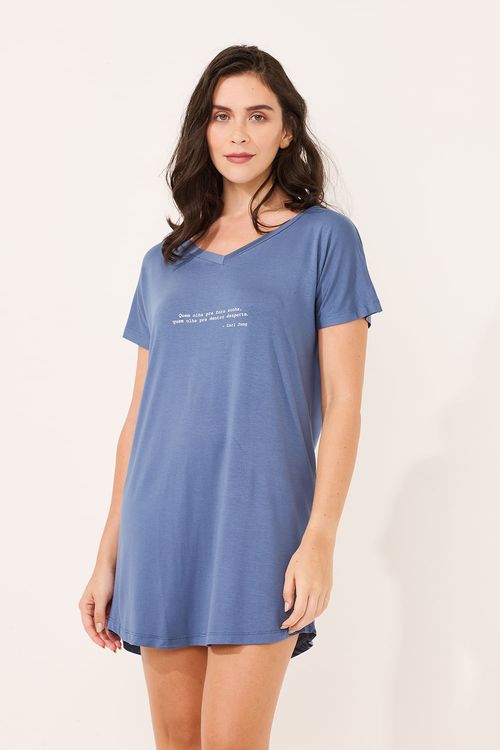 Camisola Camisetão "Quem Olha" Azul Lunar