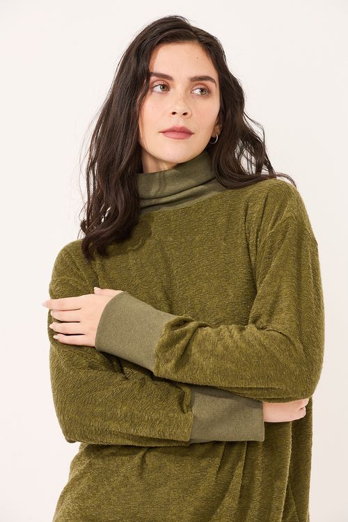 Conjunto Longo Gola Rolê Atoalhado Soft Verde Floresta