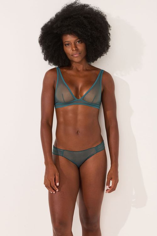 Sutia Triângulo Vitória Tule Azul Galáxia