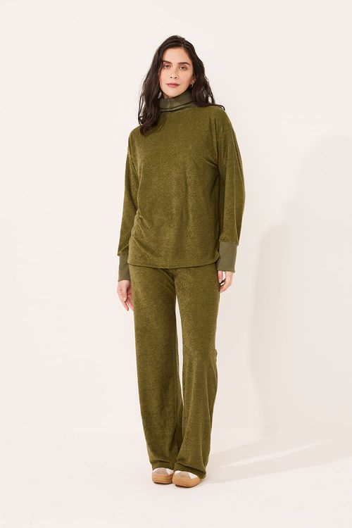 Conjunto Longo Gola Rolê Atoalhado Soft Verde Floresta