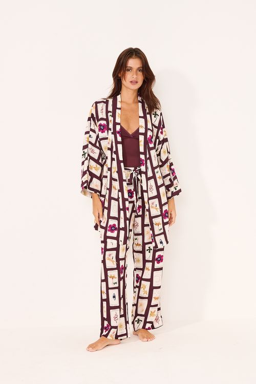 Kimono Longo Tarot Púrpura