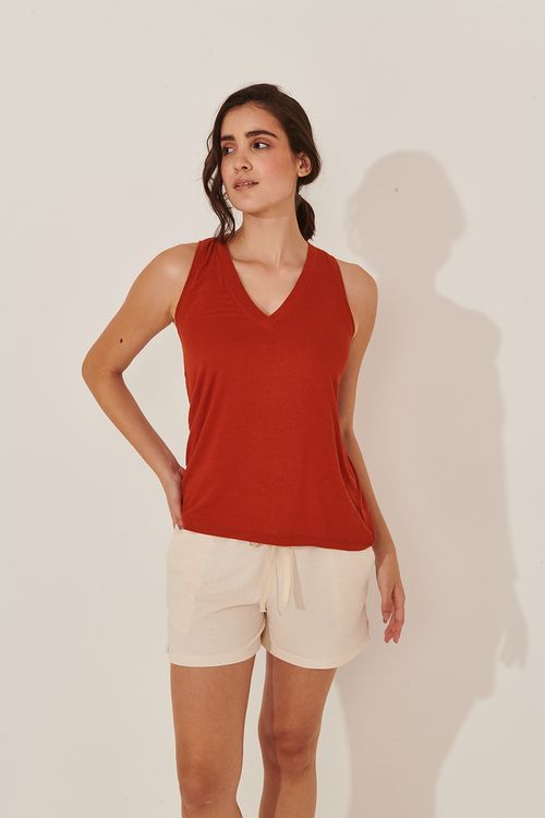 CAMISA REGATA TELHA