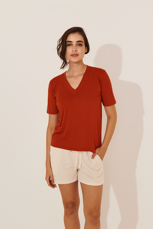 TSHIRT GOLA V URUCUM