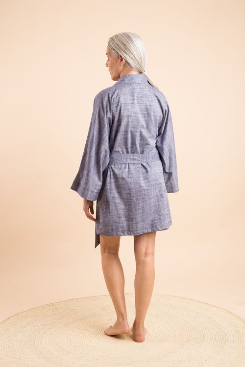 KIMONO ALGODÃO AZUL