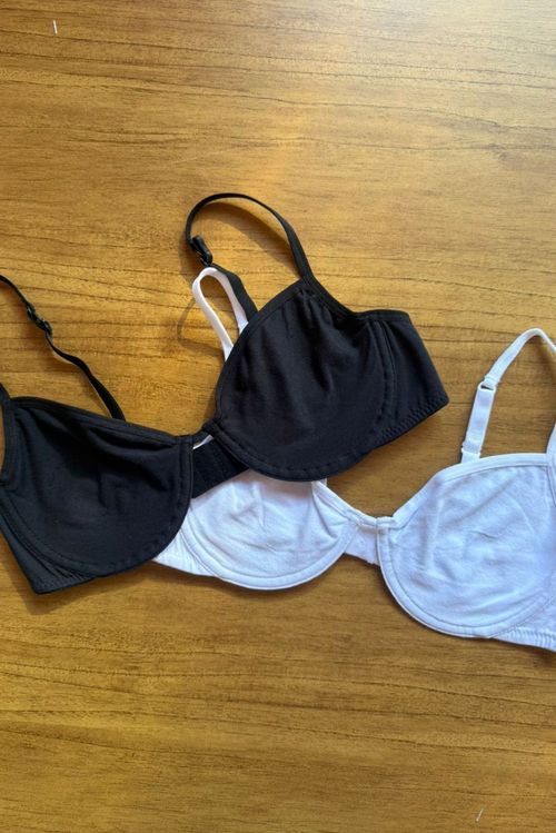 Kit 2 Sutiãs Aro Algodão Branco e Preto