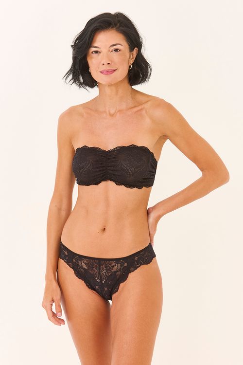 Sutiã Faixa TQC Renda Preto