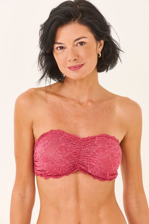 Sutia Faixa TQC Renda Rosa Goiaba