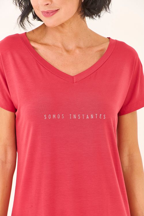 Camisola Camisetão Somos Instantes Rosa Goiaba