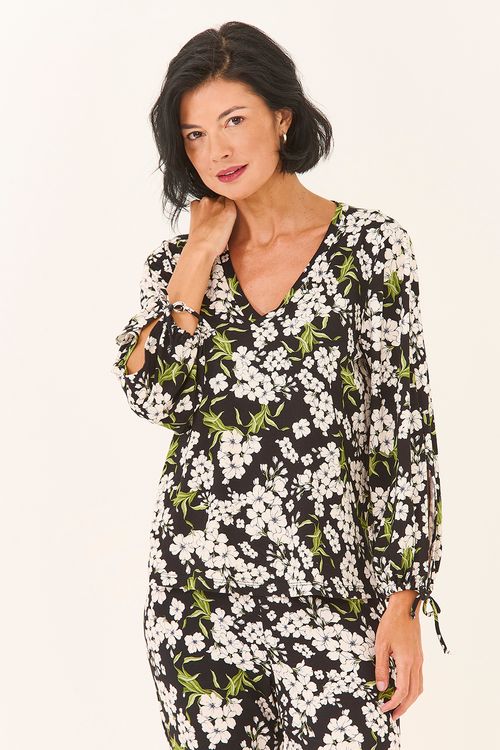 Pijama Longo Amarração Flor Ipê