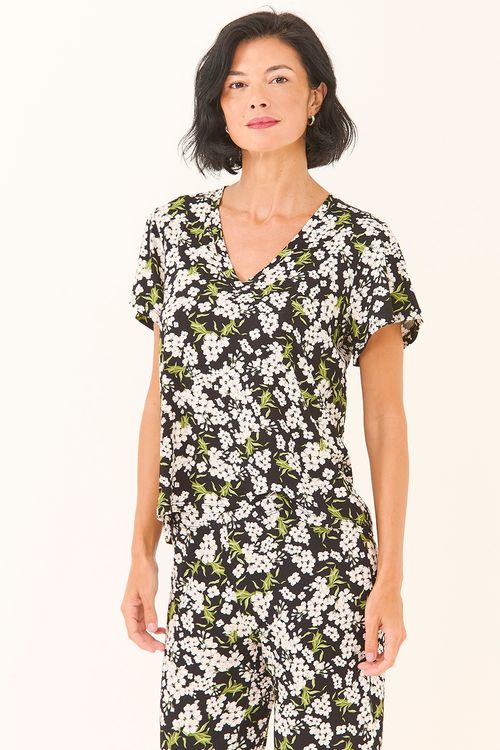 Pijama Longo V Flor Ipê