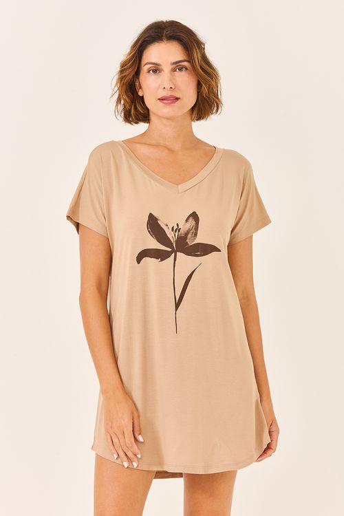 Camisola Camisetão Silk Agapanto Chocolate