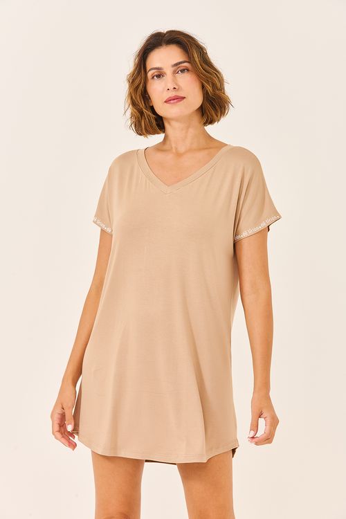 Camisola Camisetão De.Lirios Chocolate