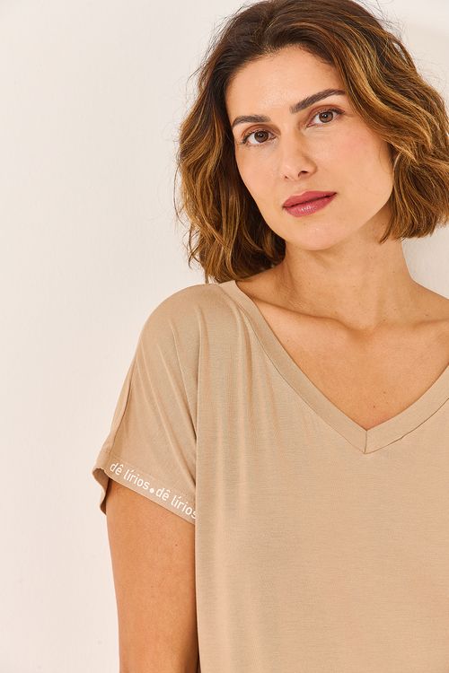 Camisola Camisetão De.Lirios Chocolate