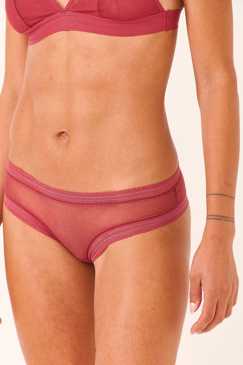 Calcinha Media Cavada Tule Sensuale