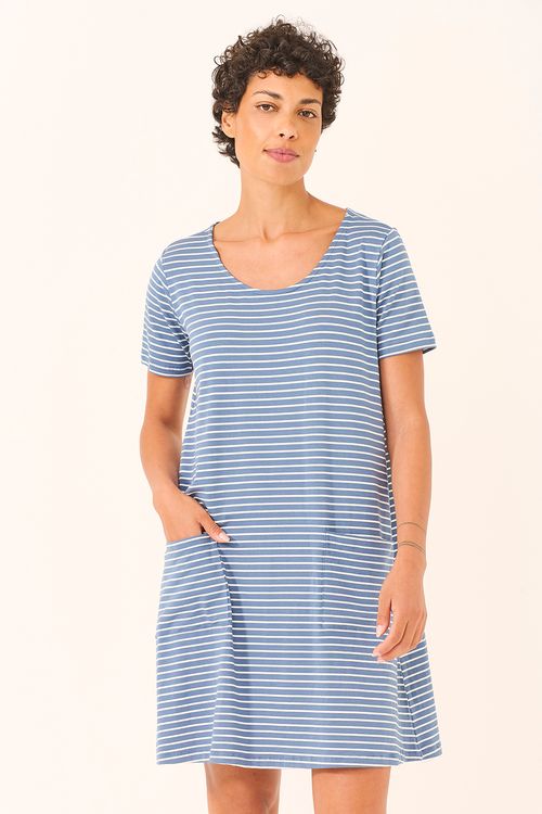 Camisola Conforto Listras Azul Atlântico/Off