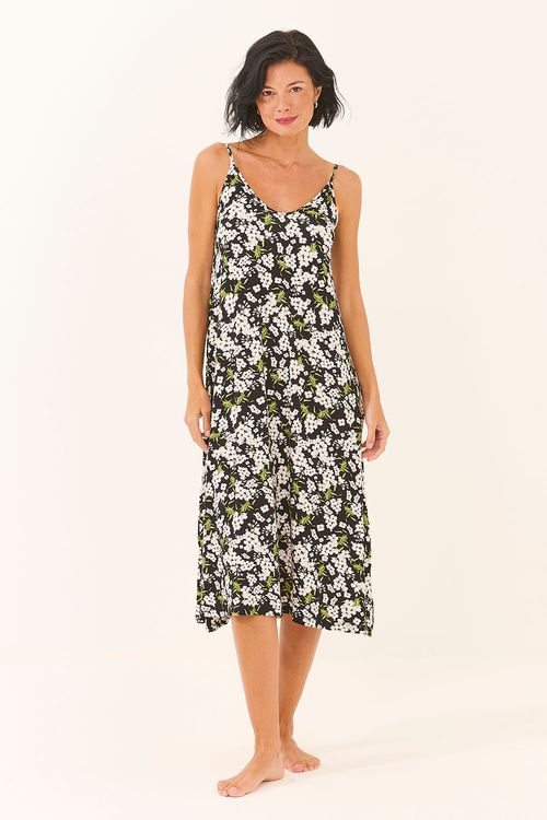 Vestido Longo Alcinha Flor Ipê