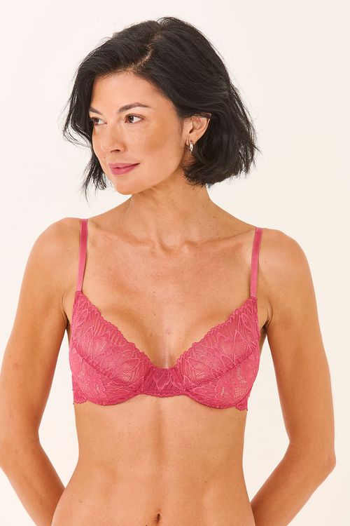 Sutia Aro Renda Rosa Goiaba