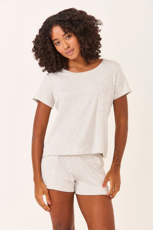 Conjunto Curto Bolso Mescla Claro