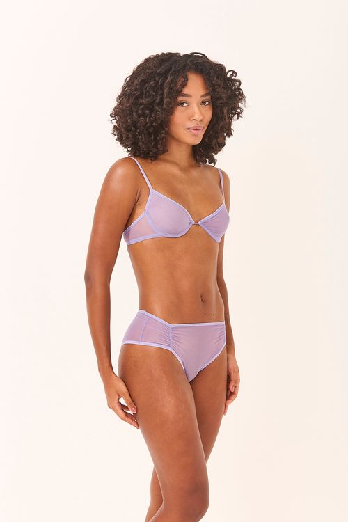 Calcinha Boxer Tule Lilás Imperatriz