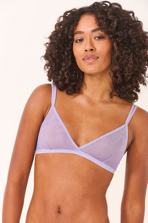 Sutiã Top Tiras Tule Lilás Imperatriz