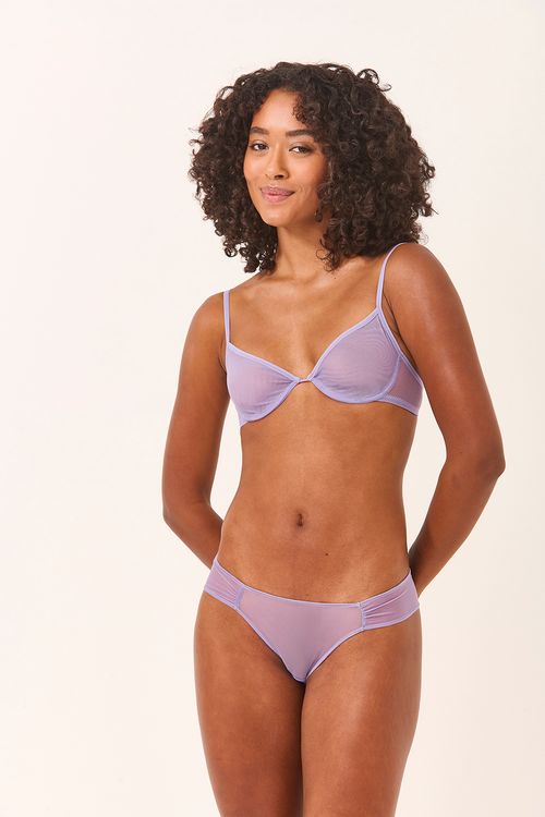 Calcinha Média Tule Lilás Imperatriz