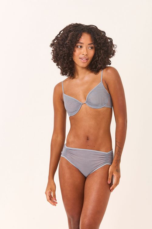 Calcinha Boxer Tule Prata Embaúba