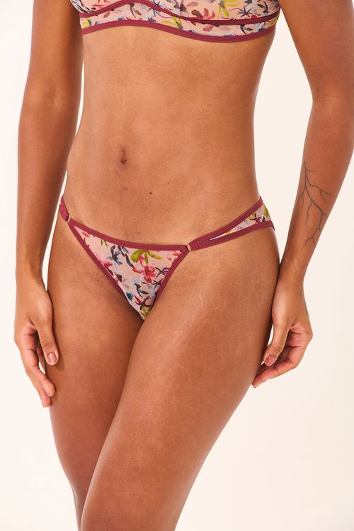 Calcinha Tanga Bumbum Franzido Orquidário Tule