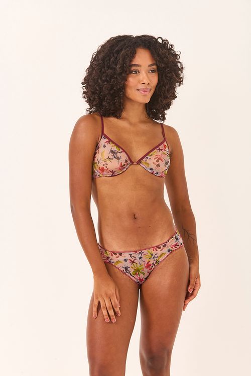 Calcinha Média Orquidário Tule