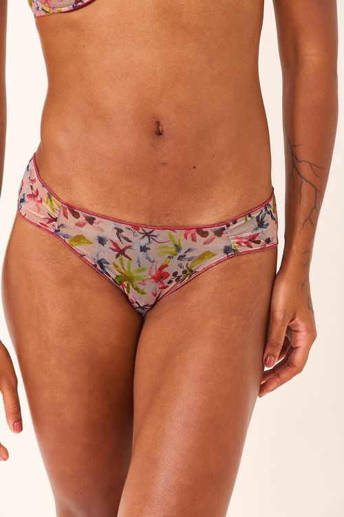 Calcinha Média Orquidário Tule