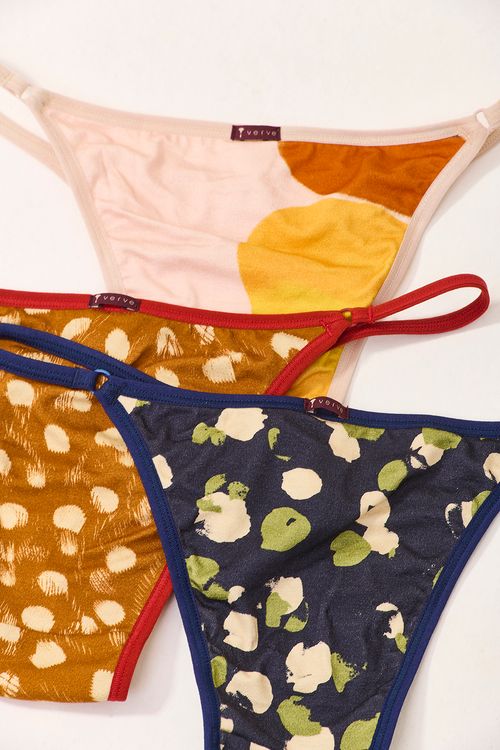 Kit 3 Calcinha Promo Tanga Visco E.Frevo Marinho, Animal sol e Fulo