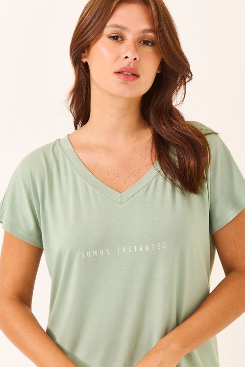 Camisola Camisetão Somos Instantes Verde Orvalho