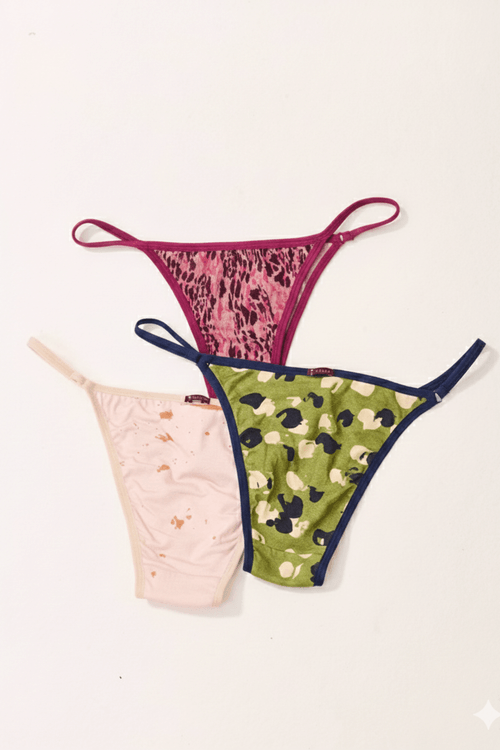 Kit 3 Calcinhas Promo Tanga Visco E.Frevo Umbu, Cordel Rosa e Camaleão