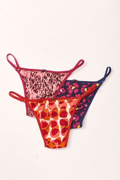 Kit 3 Calcinha Promo Tanga Visco E.Maracajá, Sertão e Camaleão