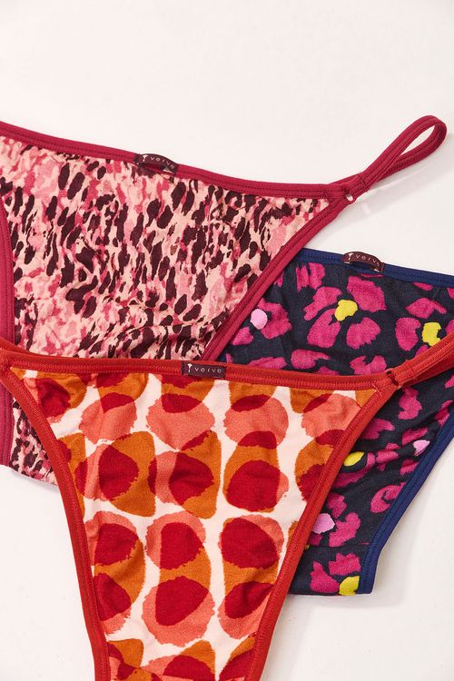 Kit 3 Calcinha Promo Tanga Visco E.Maracajá, Sertão e Camaleão
