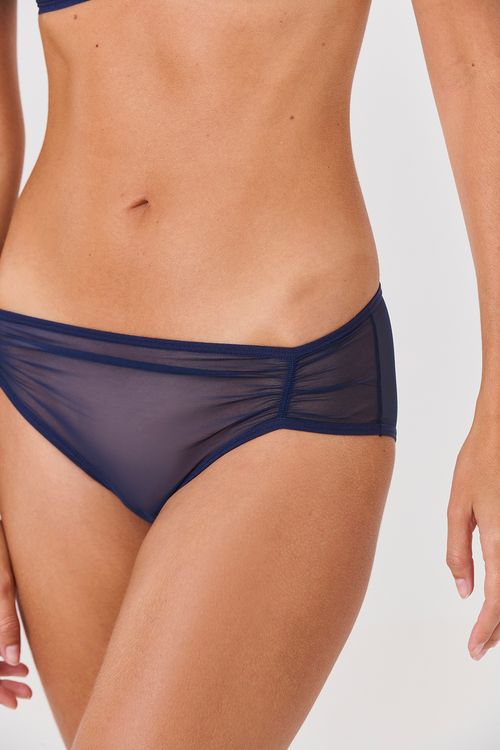 Calcinha Boxer Tule Marinho